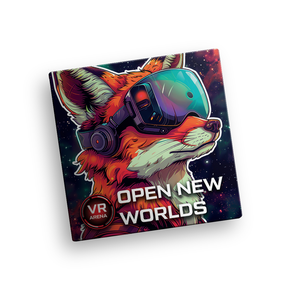 Магнит квадратный 65x65мм "Лиса", 1 шт.