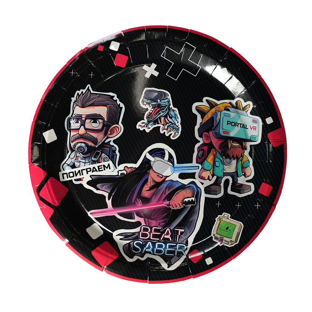 Тарелки одноразовые, бумажные Portal Games Sticker Set, 17 см, 10 шт.