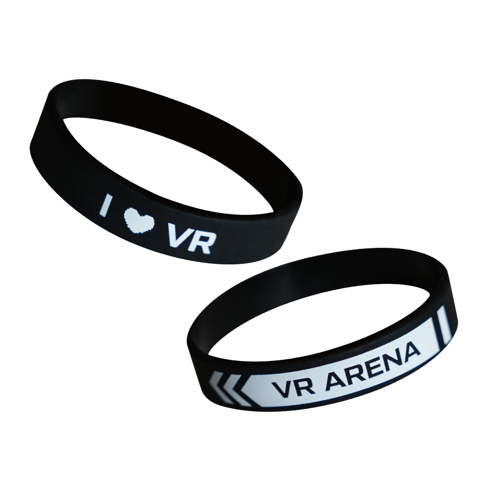 Набор силиконовых браслетов, 13мм., черные. VR Arena I LOVE VR, 50шт.