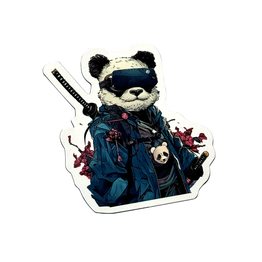 Магнит фигурный 40х60 мм "Панда Самурай", 1 шт.