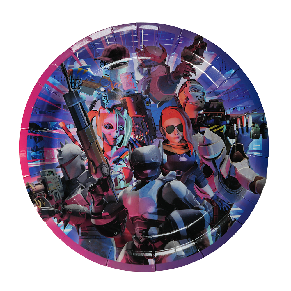 Тарелки одноразовые, бумажные Portal Arcade, 25 см, 10 шт.