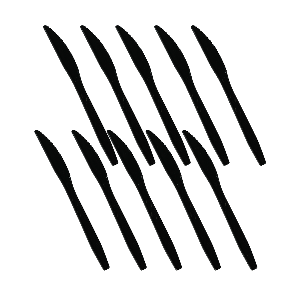 Ножи пласитковые одноразовые черные, 10 шт.