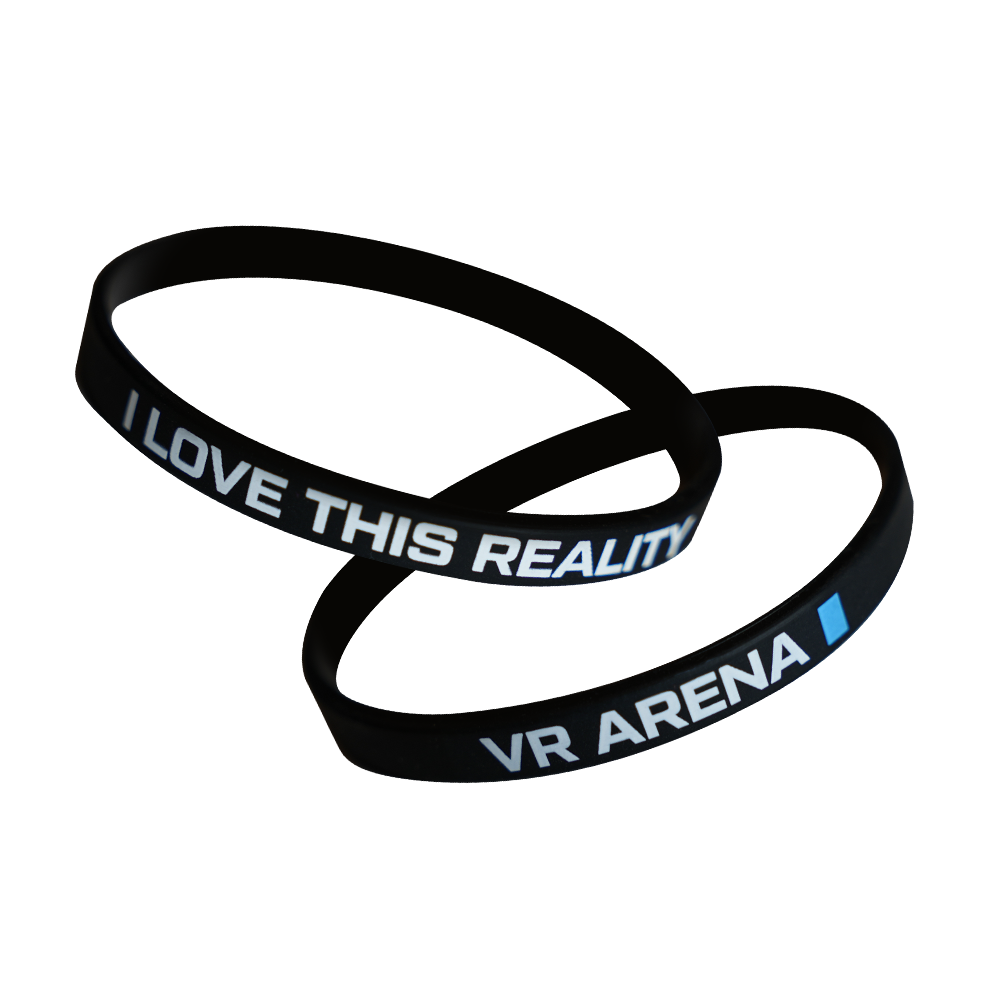 Набор силиконовых браслетов, 7мм., черные. VR Arena I LOVE THIS REALITY, 50шт.
