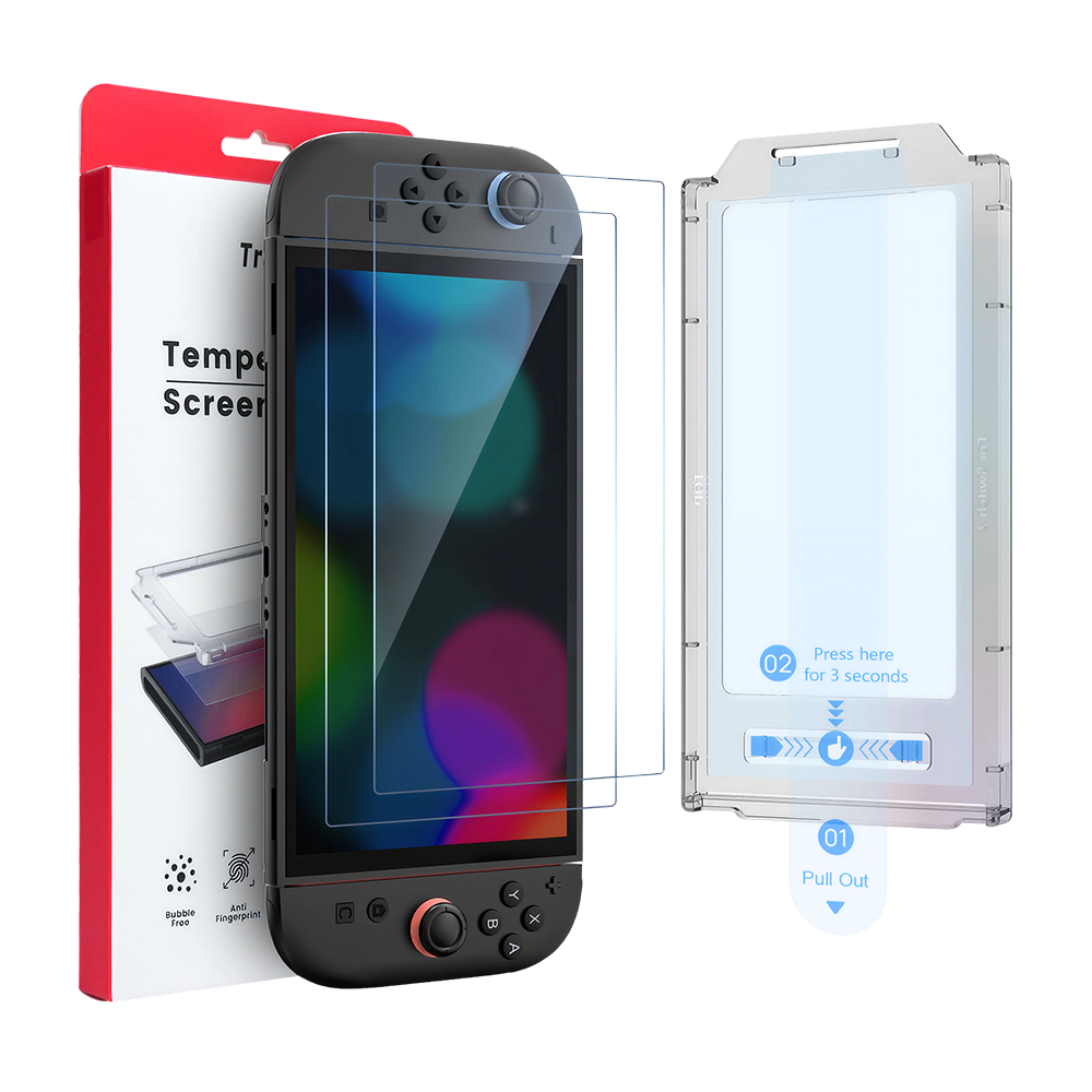 Защитное стекло TRANSNOVO Anti-Blue light с рамкой для Nintendo Switch 2