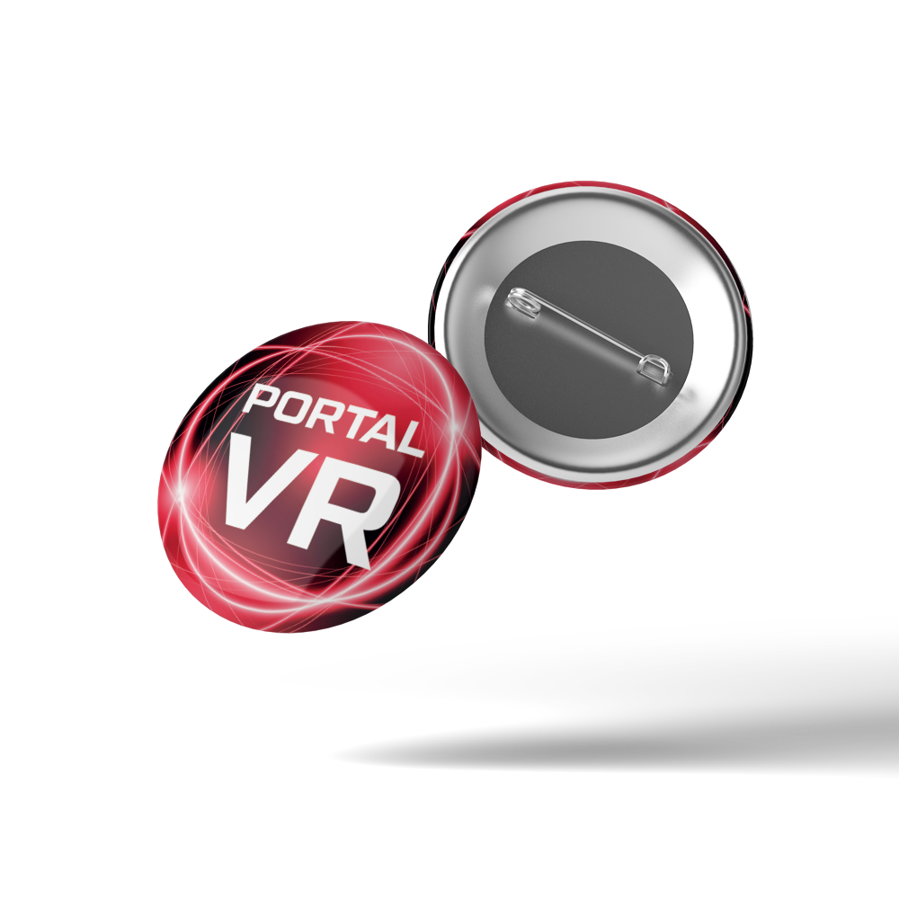Значок "Portal VR" 50x50мм, красный, 1шт.
