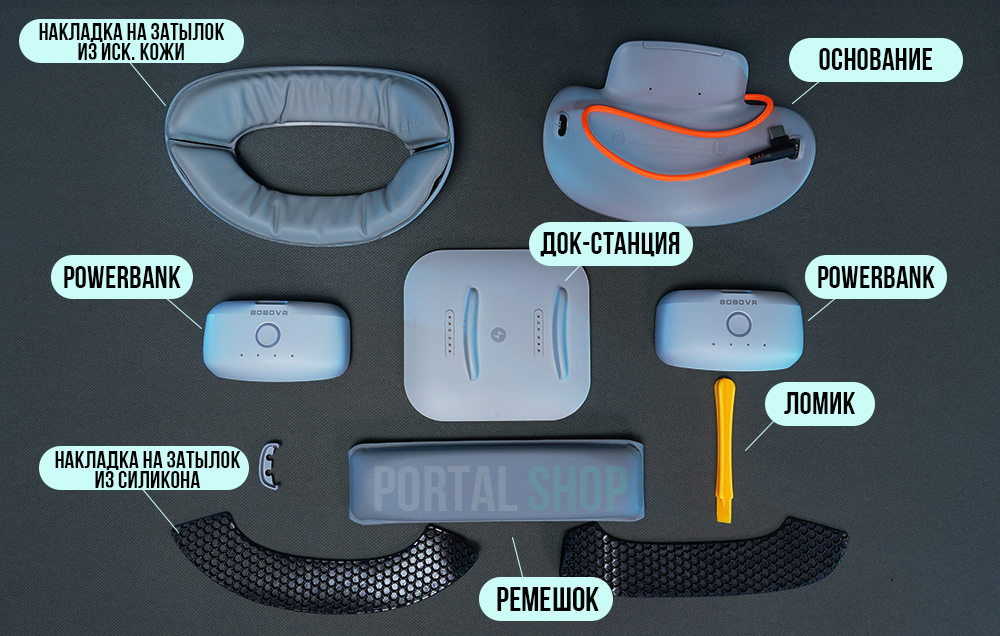 Что в комплекте BOBOVR P4 Twin Battery Upgrade Combo 