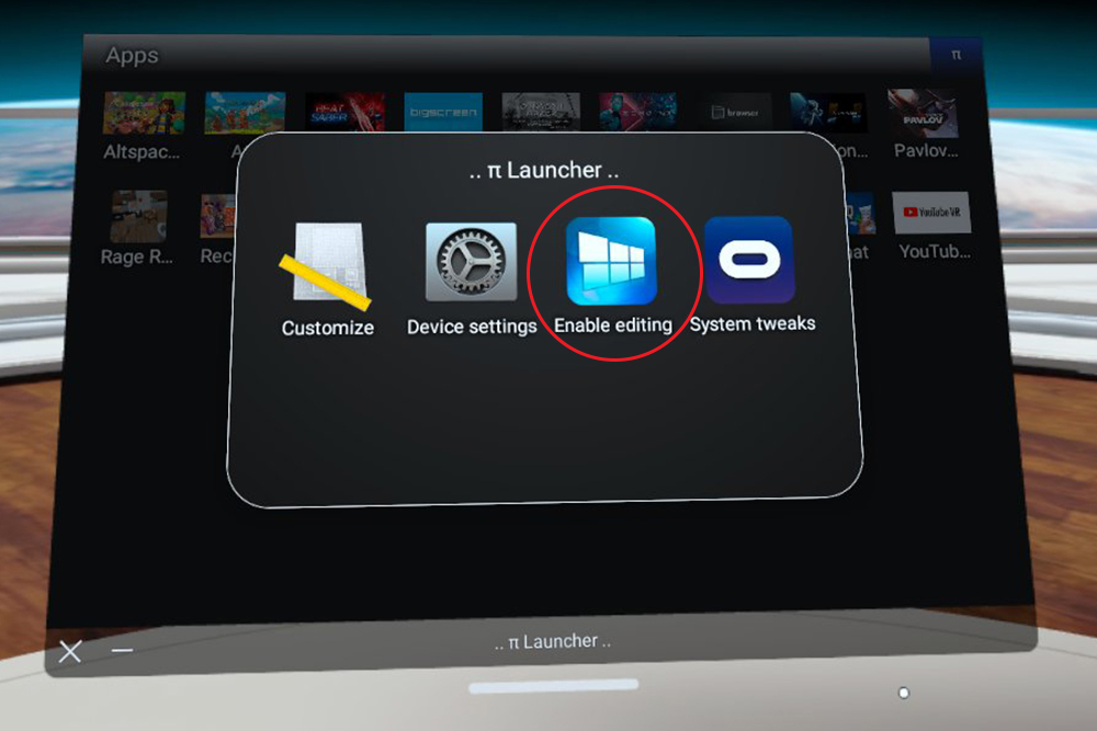 pi launcher Enable editing