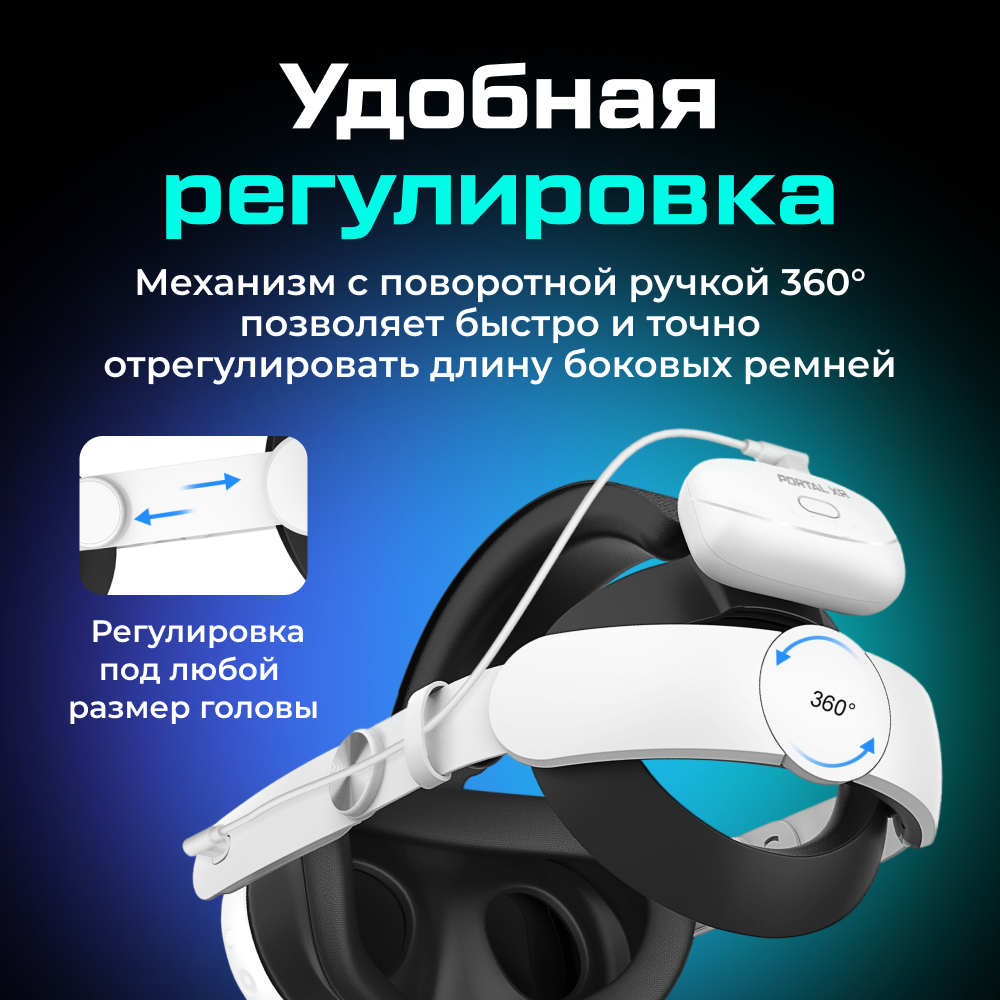 XR-Q3S1 Крепление с быстросъемным аккумулятором PORTAL XR Advanced Strap Battery для Oculus Quest 3 3S (6000 mAh) 05 (1).png