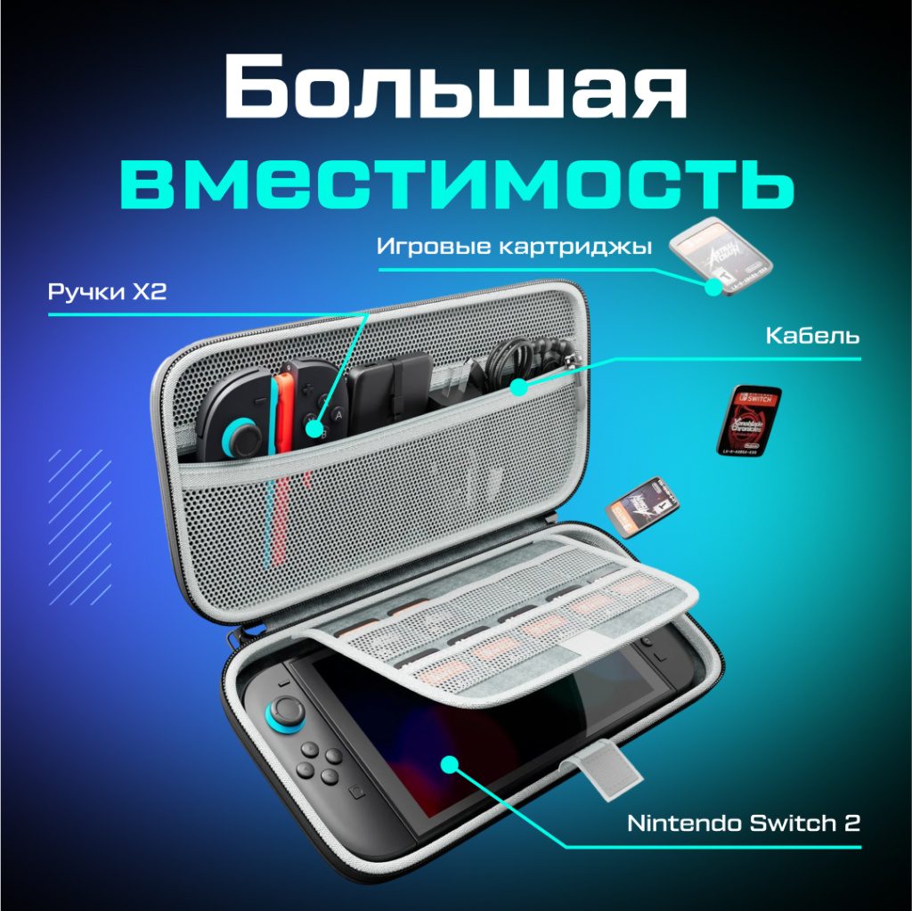 Кейс чехол Syntech для Nintendo Switch 2 Hero’s Blue, синий_ozone__1.jpg