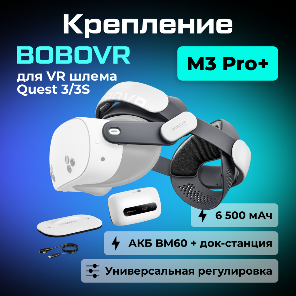 BOBO-M3-PLUS Крепление BOBOVR M3 Pro Plus Battery Head Strap для Oculus Quest 3 3S 01.png