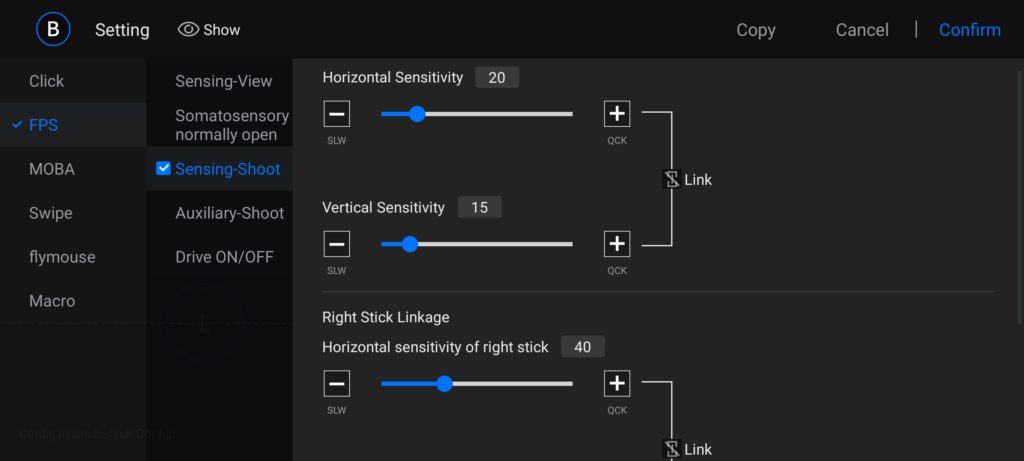 Параметры имитации касаний в FGC (Android) Параметры имитации касаний в FGC (Android)