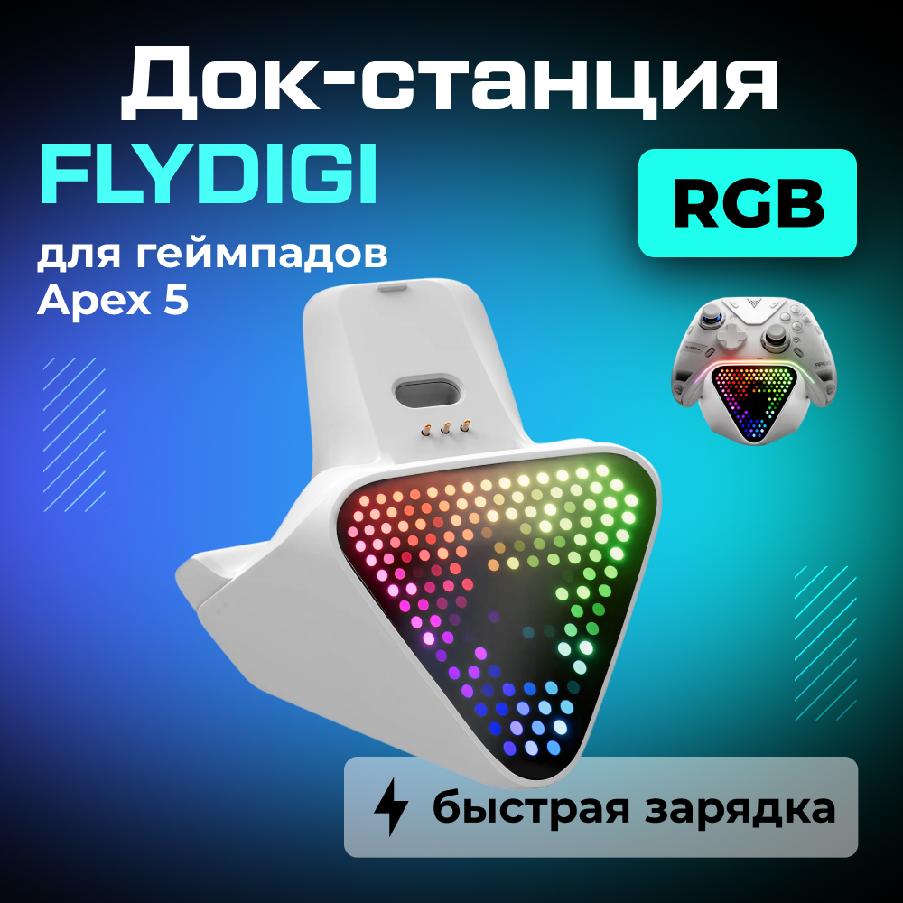 Док-станция FLYDIGI Dock 2 для геймпадов Apex 5, белая 1 (3).jpg