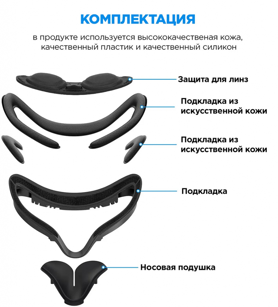 Маска с накладкой на нос AMVR для Oculus Quest 2 для VR очков и шлемов  купить в