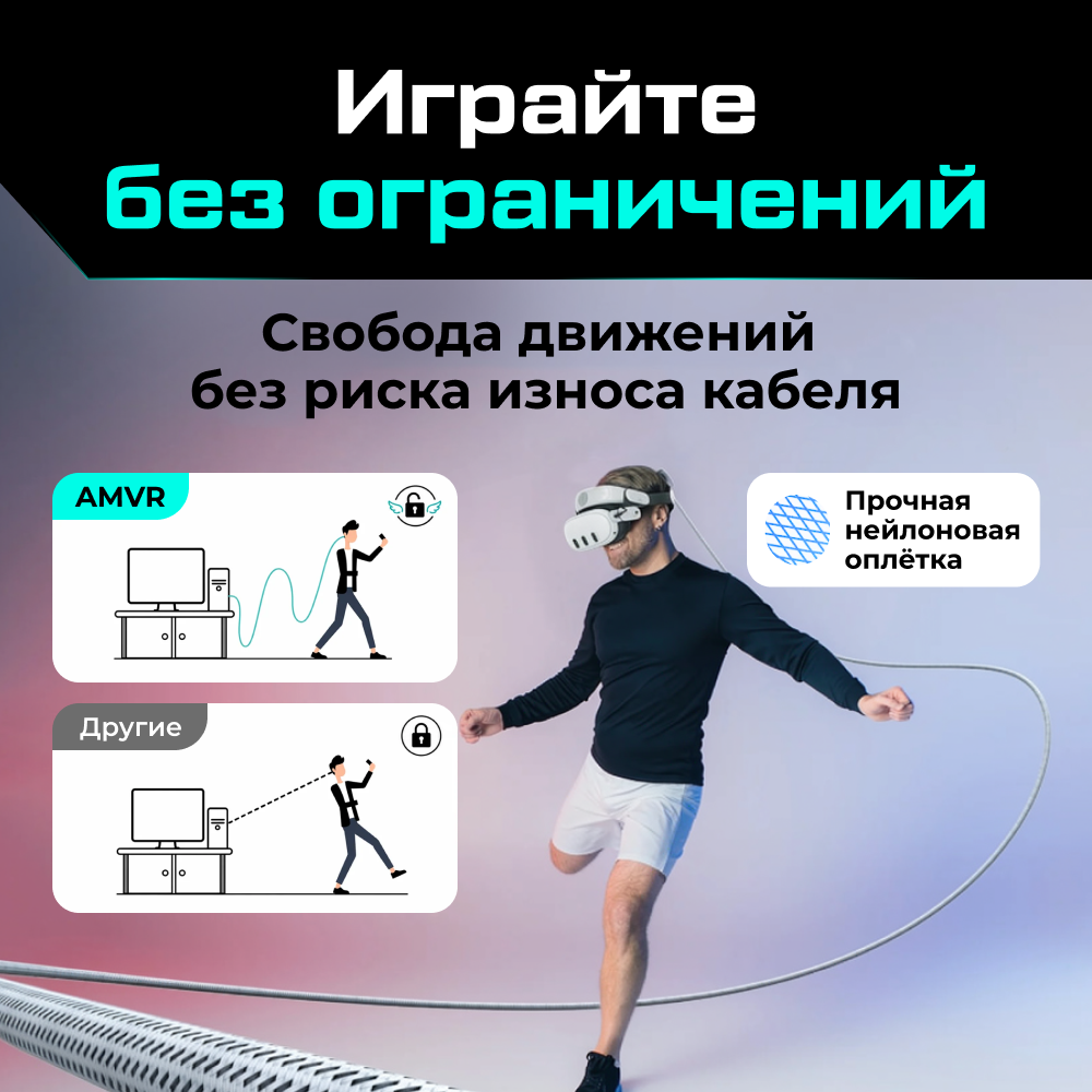 LC6L-G Кабель AMVR VR Braided Link Cable c адаптером для Oculus Quest 2 3 3S Pico 4 (5 метров, серый) 05.png LC6L-G Кабель AMVR VR Braided Link Cable c адаптером для Oculus Quest 2 3 3S Pico 4 (5 метров, серый) 05.png