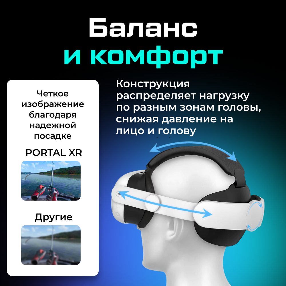 XR-Q3SE Крепление PORTAL XR Comfort Elite Strap для Oculus (Meta) Quest 3 Quest 3S 02.png