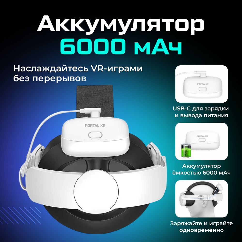 XR-Q3S1 Крепление с быстросъемным аккумулятором PORTAL XR Advanced Strap Battery для Oculus Quest 3 3S (6000 mAh) 04 (1).png