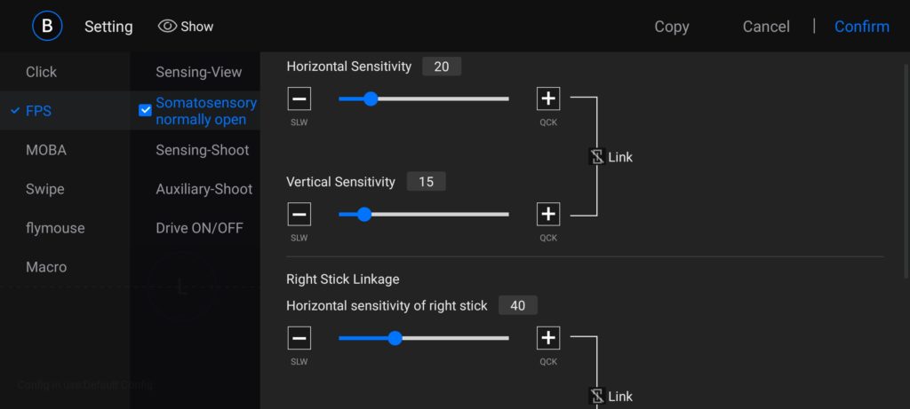 Параметры имитации касаний в FGC (Android) Параметры имитации касаний в FGC (Android)