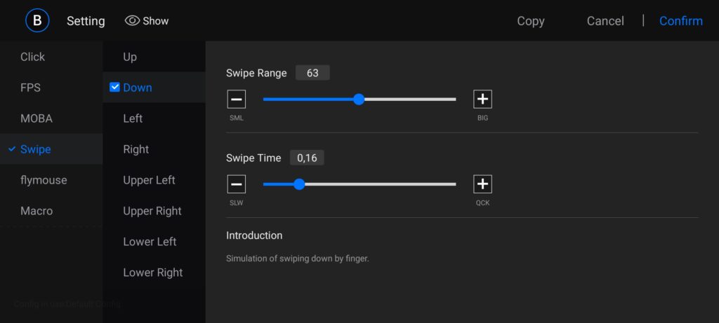 Параметры имитации касаний в FGC (Android) Параметры имитации касаний в FGC (Android)