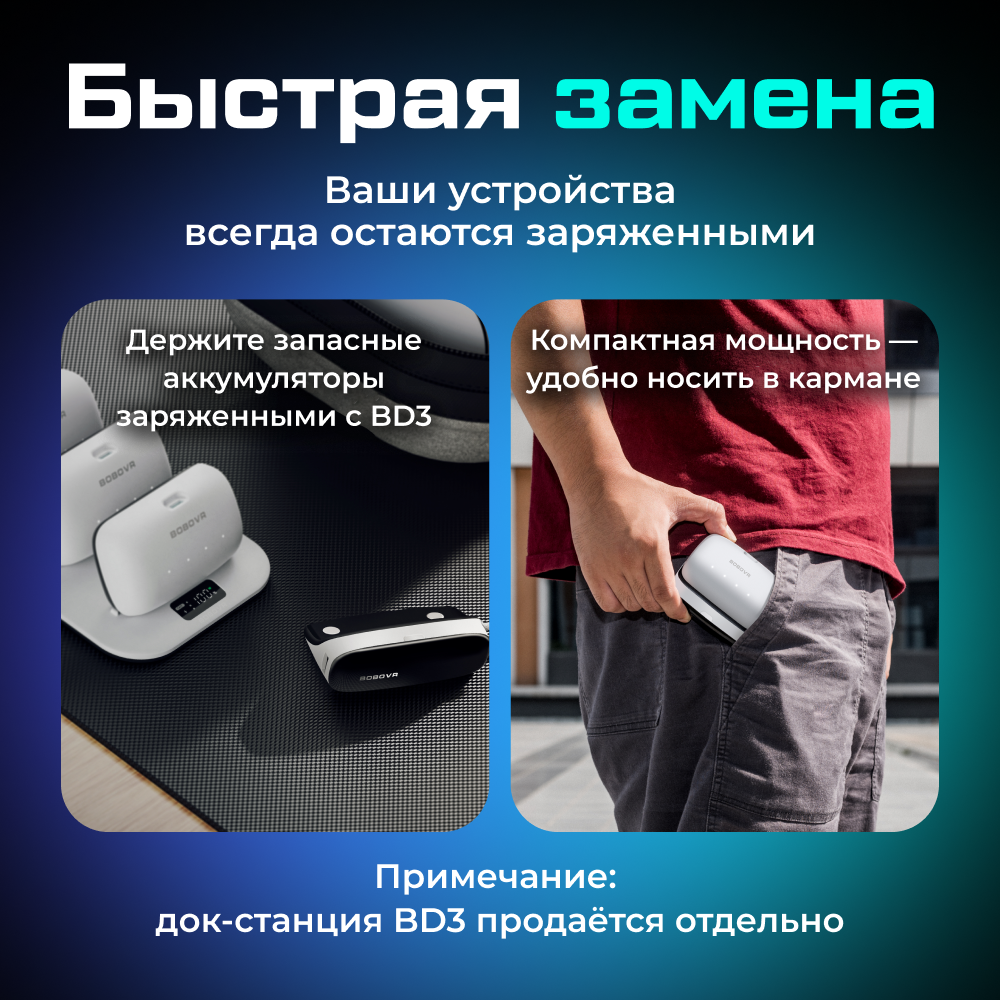 BOBO-PD100 Зарядная док-станция и пауэрбанк BOBOVR PD100 2-в-1 07.png