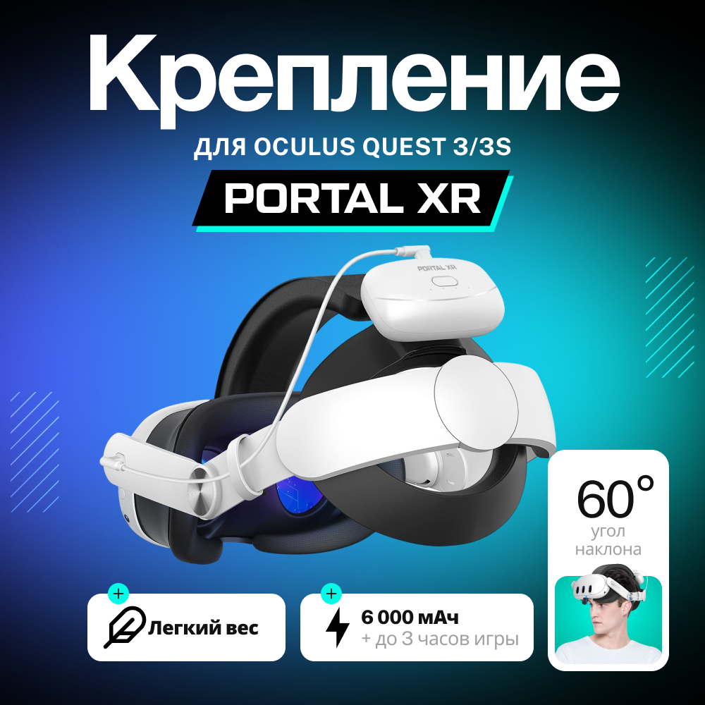 XR-Q3S1 Крепление с быстросъемным аккумулятором PORTAL XR Advanced Strap Battery для Oculus Quest 3 3S (6000 mAh) 01 (1).png