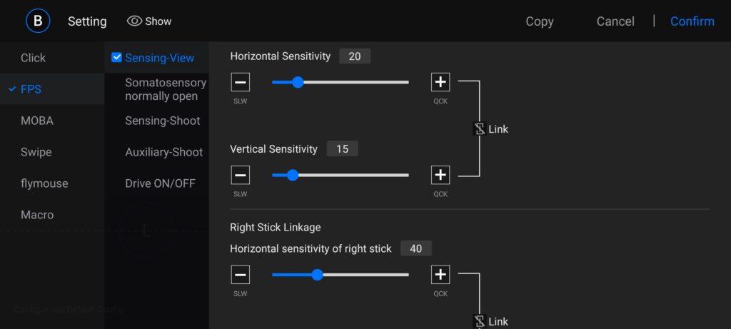Параметры имитации касаний в FGC (Android) Параметры имитации касаний в FGC (Android)