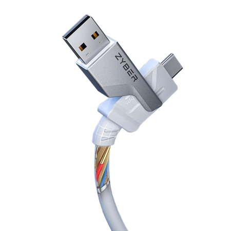 Кабель ZyberVR для потоковой передачи данных и зарядки Oculus 3/3S/2/Pico 4 (5 метров/белый)