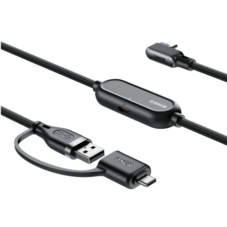 Кабель AMVR Braided Link Cable с адаптером для Oculus Quest 2/3/3S/Pico 4 (5 метров, черный)