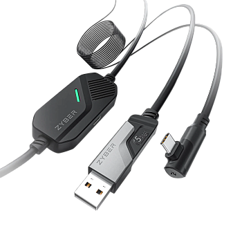 Кабель ZyberVR для потоковой передачи данных и зарядки Oculus 3/3S/2/Pico 4 (5 метров/черный)