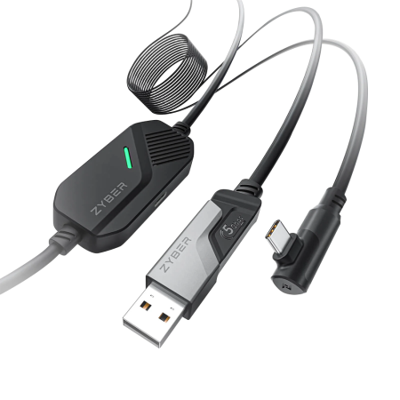 Кабель ZyberVR для потоковой передачи данных и зарядки Oculus 3/3S/2/Pico 4 (5 метров/черный)