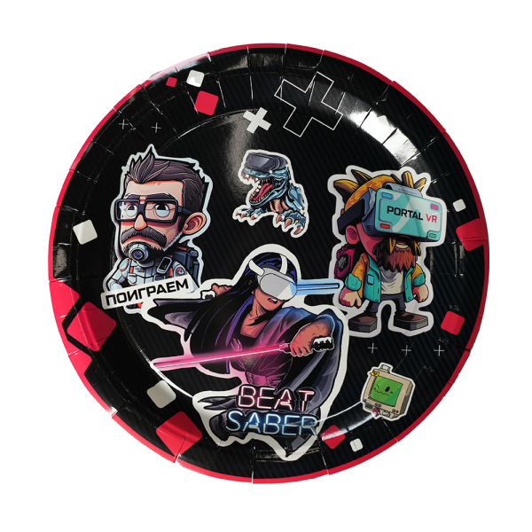 Тарелки одноразовые, бумажные Portal Games Sticker Set, 17 см, 10 шт.