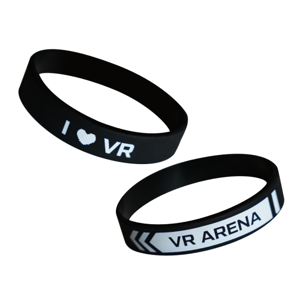 Набор силиконовых браслетов, 13мм., черные. VR Arena I LOVE VR, 50шт.