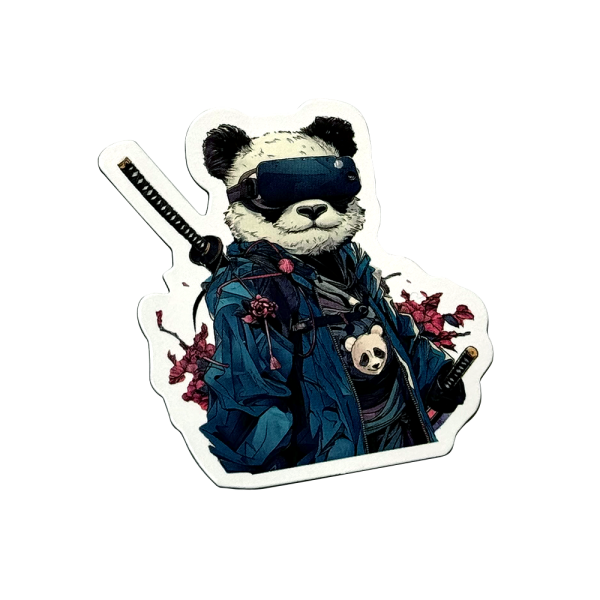 Магнит фигурный 40х60 мм "Панда Самурай", 1 шт.