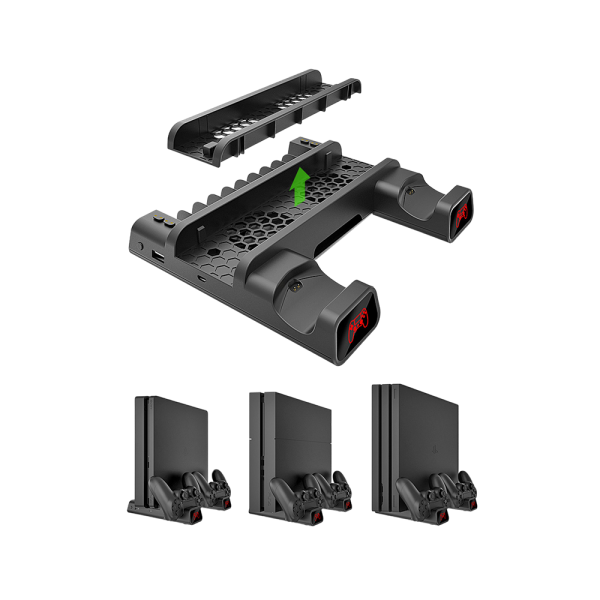 Многофункциональный стенд DOBE для PS4/Slim/Pro с индикаторами и функцией охлаждения, TP4-19076