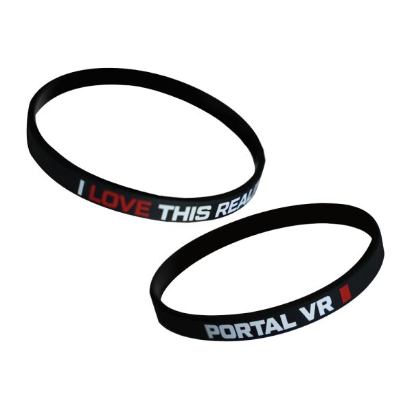Набор силиконовых браслетов, 7мм, черные. Portal VR I LOVE THIS REALITY, 50шт.
