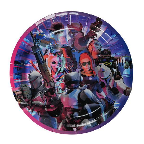 Тарелки одноразовые, бумажные Portal Arcade, 25 см, 10 шт.