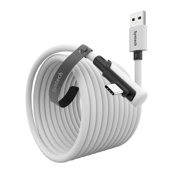 Кабель для Oculus Quest 3 / Quest 2 / Quest Pro / Pico 4 Syntech 5 метров белый