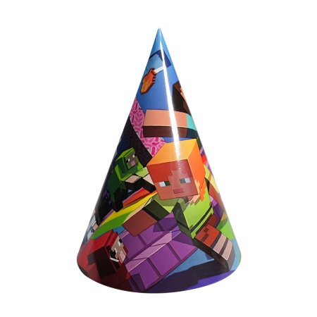 Праздничные колпаки бумажные Minecraft, 10 шт.