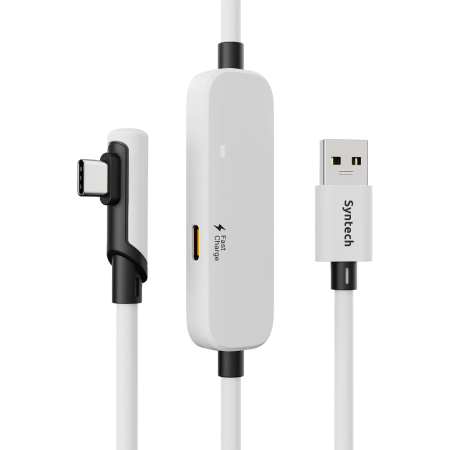 Кабель с зарядным портом для Oculus Quest 3/2, Pico 4 Syntech Fast Charging Link, 5 метров, белый