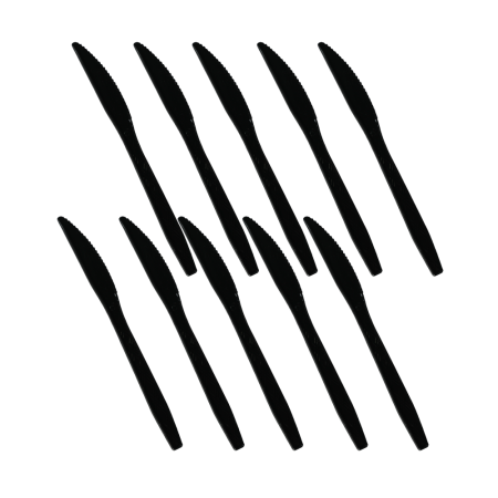 Ножи пласитковые одноразовые черные, 10 шт.