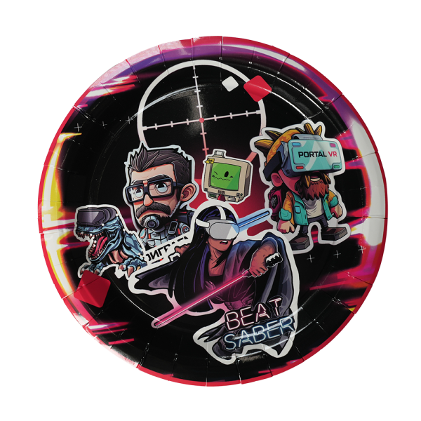 Тарелки одноразовые, бумажные Portal Games Sticker Set, 25 см, 10 шт.