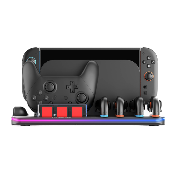 Док-станция TRANSNOVO для Nintendo Switch 2 с охлаждением, 9 слотов для картриджей