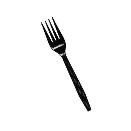 Вилки пластиковые одноразовые черные, 10 шт.