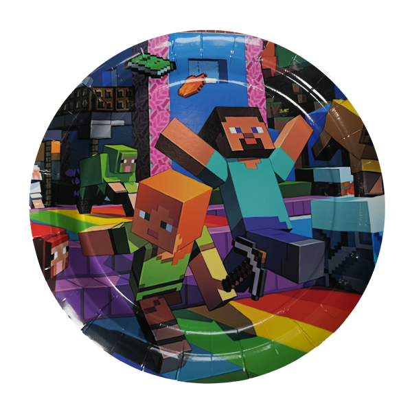 Тарелки одноразовые, бумажные Minecraft, 25 см, 10 шт.
