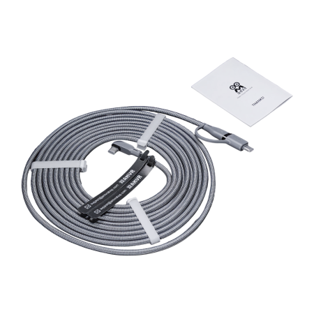 Кабель AMVR VR Braided Link Cable c адаптером для Oculus Quest 2/3/3S/Pico 4 (5 метров, серый)