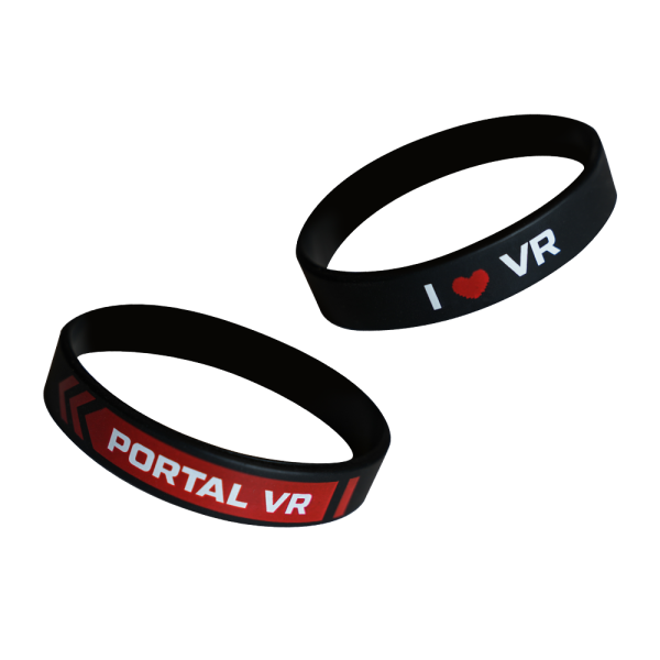 Набор силиконовых браслетов, 13мм., черные,  Portal VR I LOVE VR, 50шт.