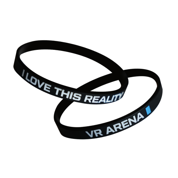Набор силиконовых браслетов, 7мм., черные. VR Arena I LOVE THIS REALITY, 50шт.