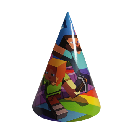 Праздничные колпаки бумажные Minecraft, 10 шт.