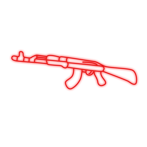 Неоновая вывеска Автомат красная (120х30)