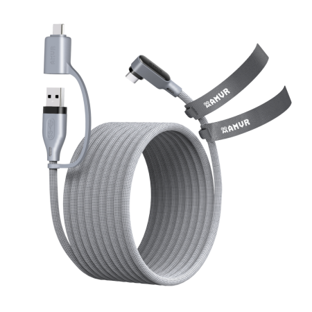 Кабель AMVR VR Braided Link Cable c адаптером для Oculus Quest 2/3/3S/Pico 4 (5 метров, серый)