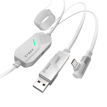 Кабель ZyberVR для потоковой передачи данных и зарядки Oculus 3/3S/2/Pico 4 (5 метров/белый)